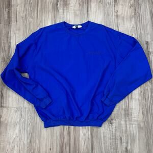 Vtg 90s Turfer Pullover Jacket Mens Blue Windbreaker Mad USA Embroidered Logo XL